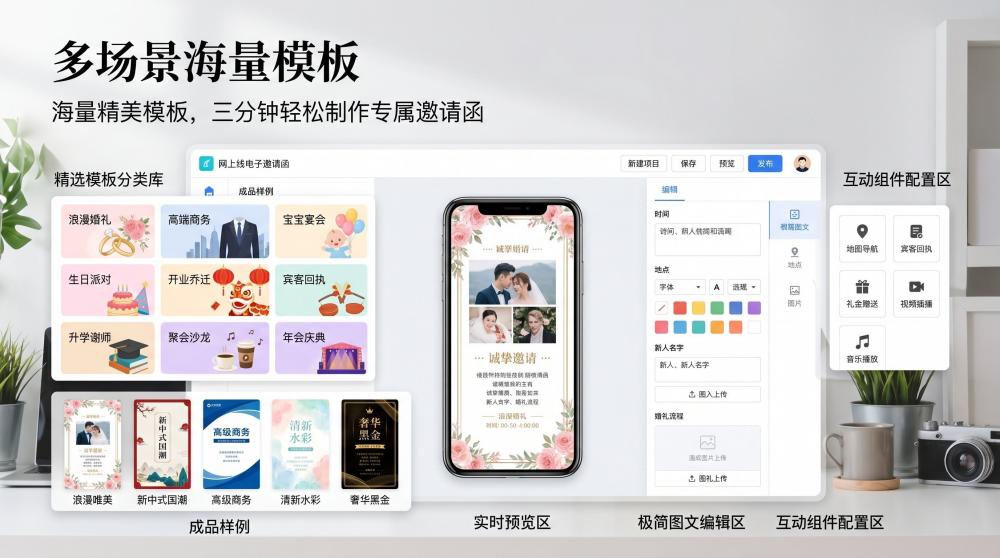 雅致文艺沙龙请柬模板，零基础套用就能做出精致样式